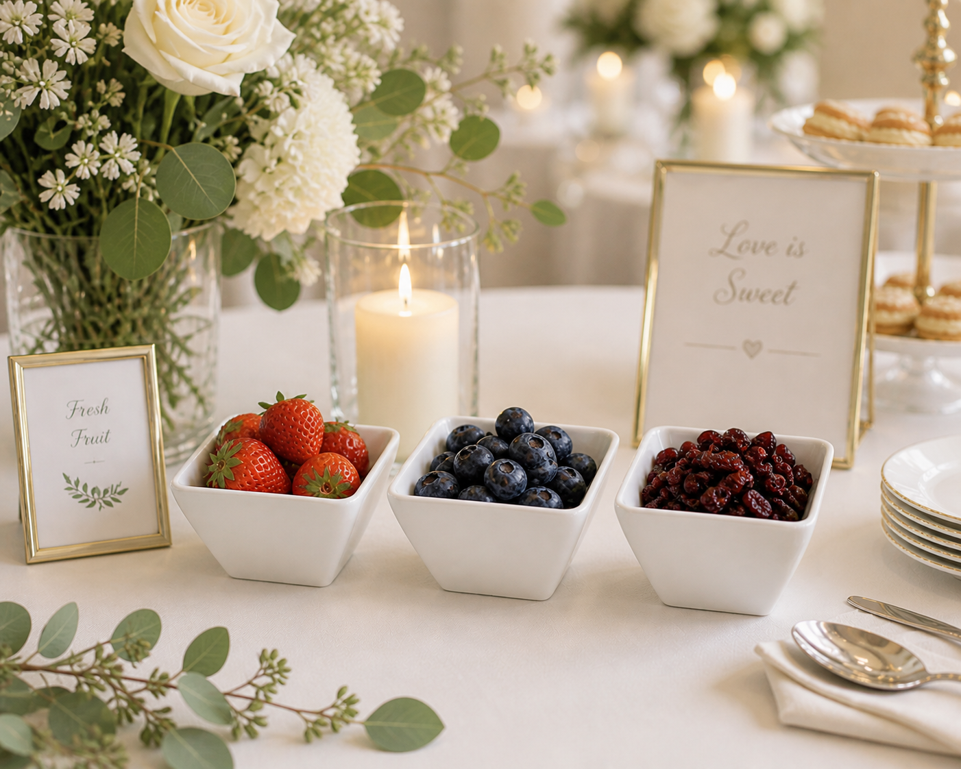 6 Piece 3oz White Porcelain Dip Bowl Set