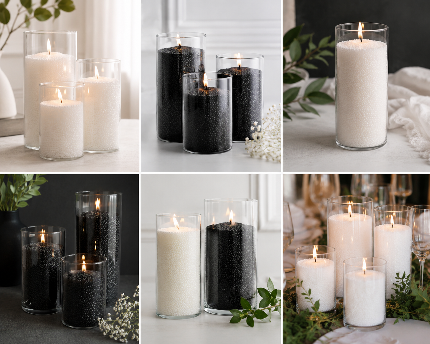 Pearled Sand Candles