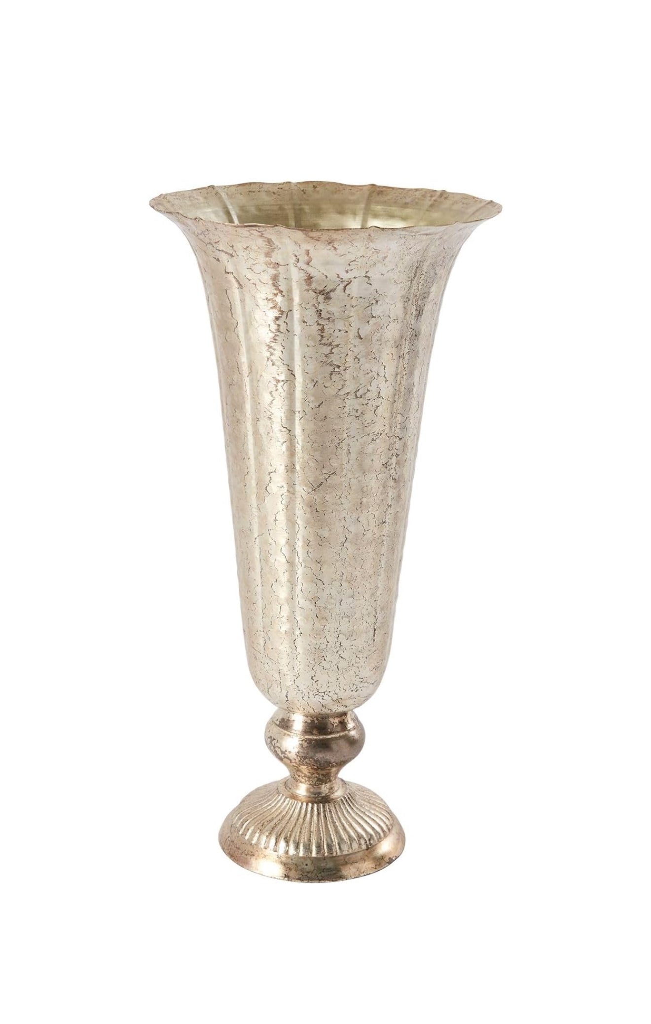 Champagne Metal Flute Vase