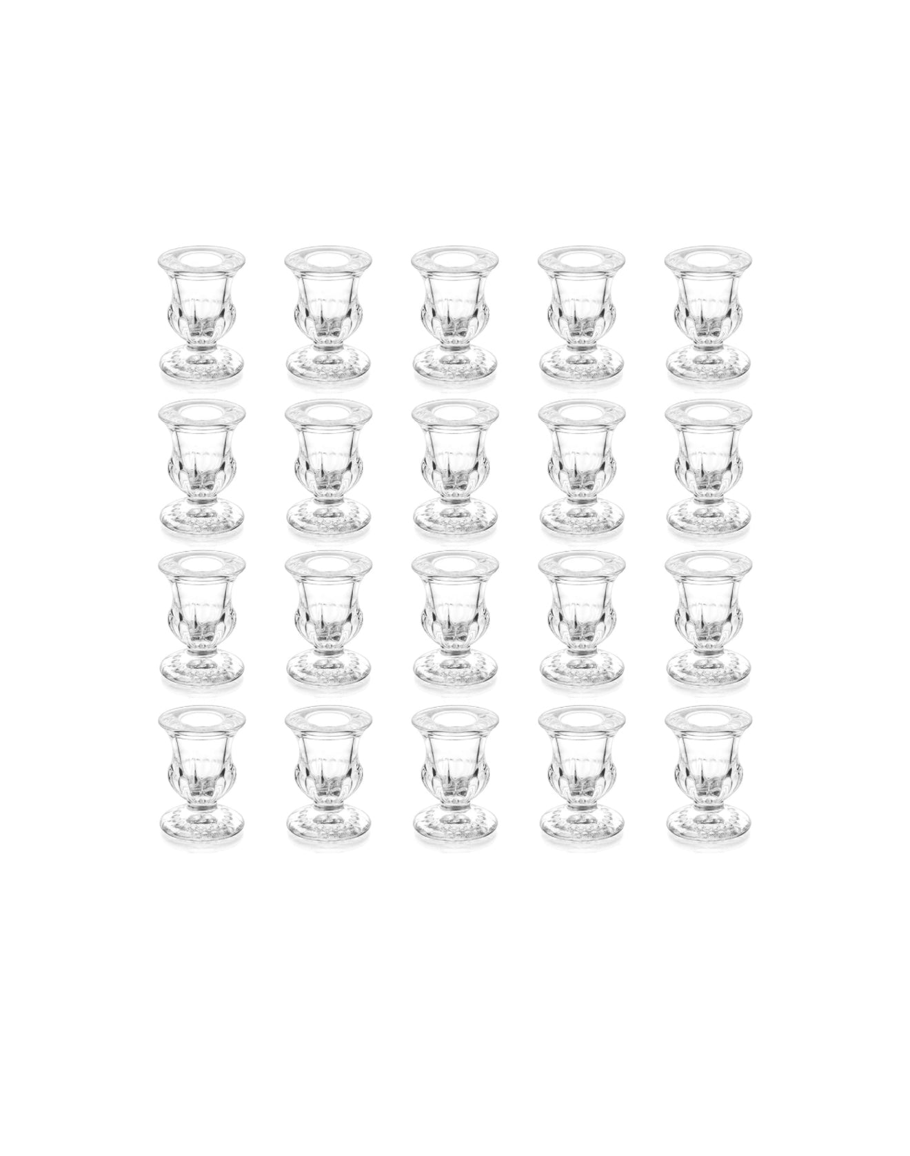 2" Clear Glass Tapered Candle Holder
