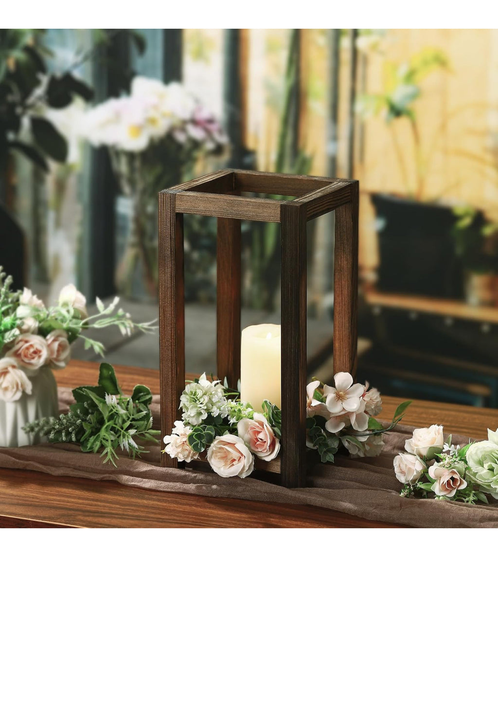 Rustic Farmhouse Wooden Lantern