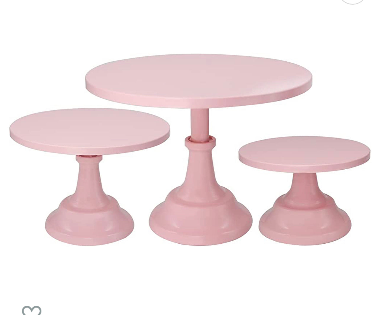 3 Piece Pink Pedestal Cake Stands