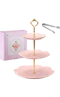 3 Tier Pink Porcelain Dessert Stand