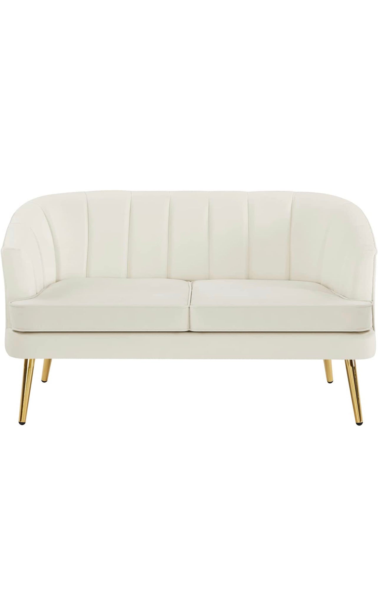White Velvet Loveseat