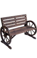 Rustic Wooden Wheel Bench