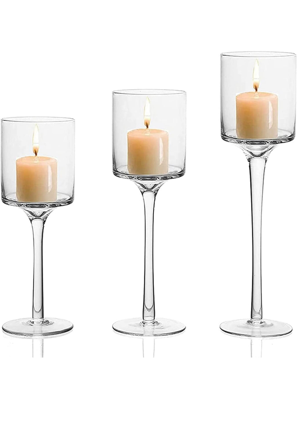 Tea Light Long Stem Candle Holder Set
