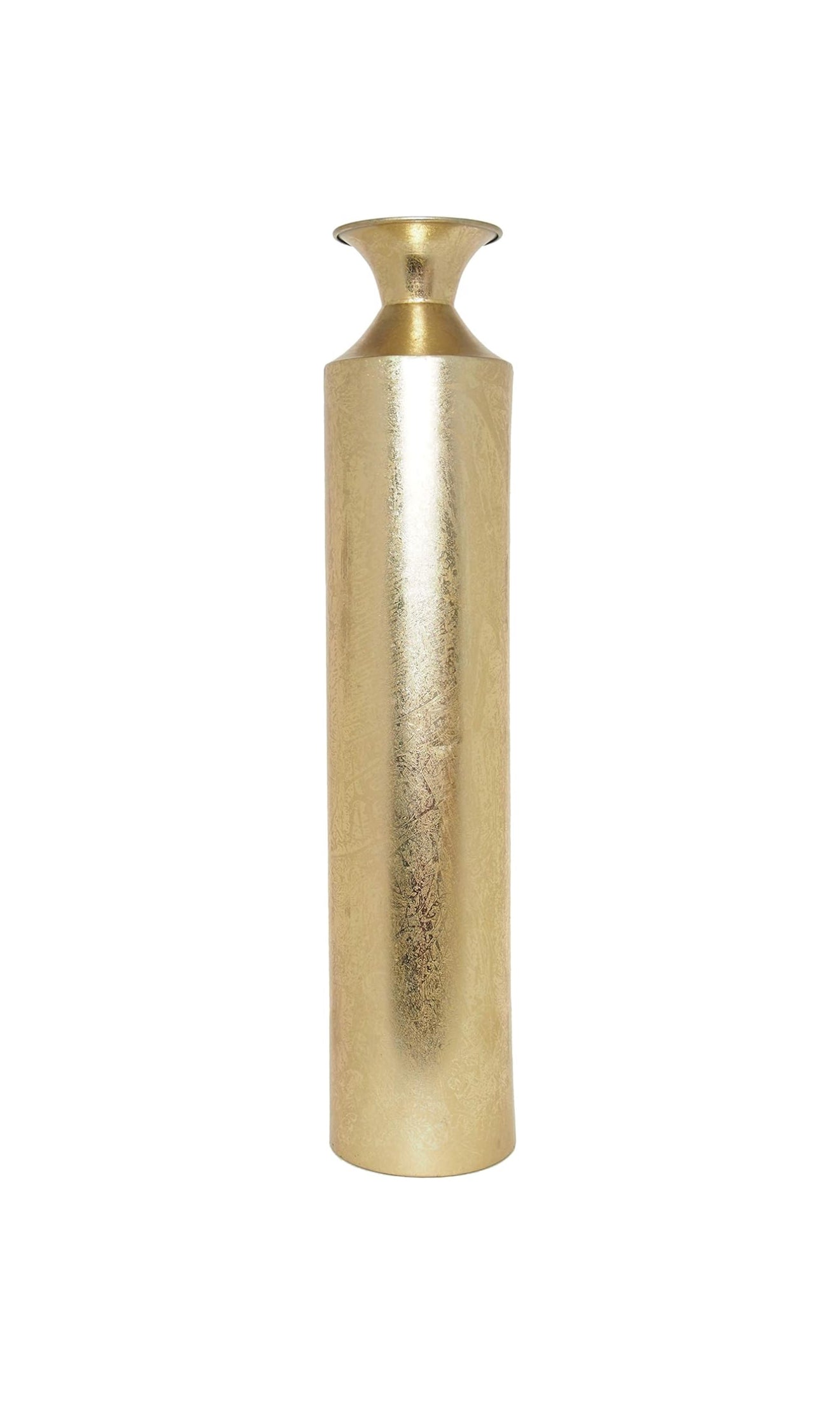 Gold Metal Tall Floor Vase