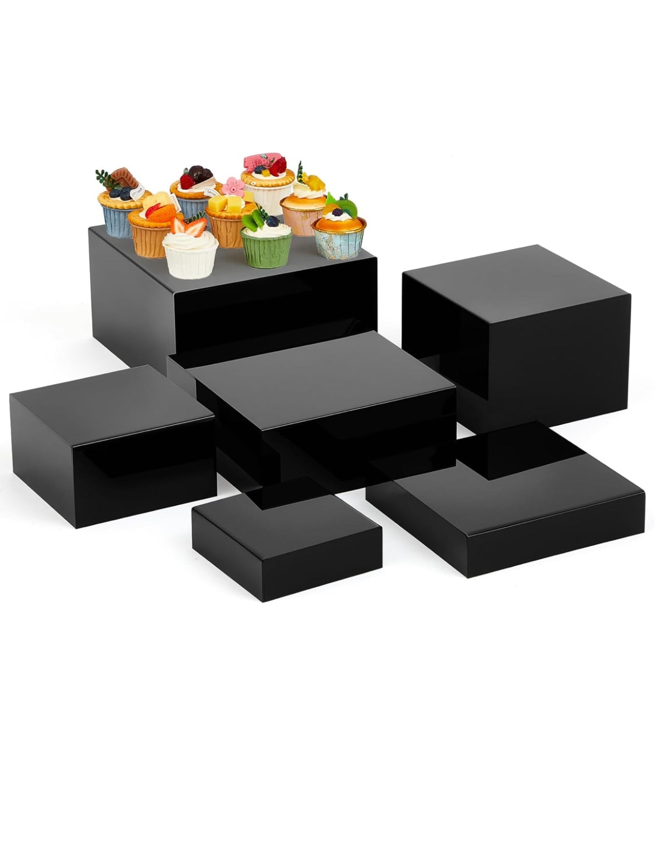Black Cube Food and Decor Risers