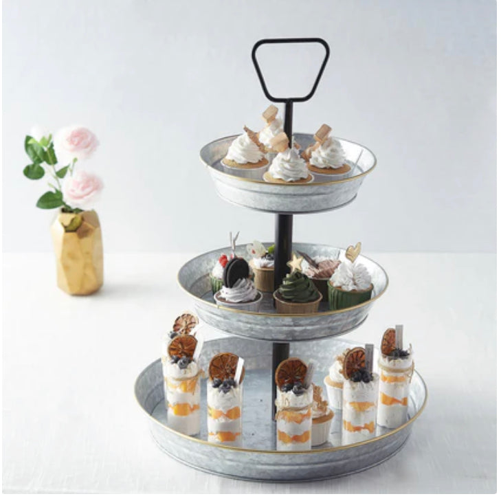 Galvanized Metal Dessert Tray
