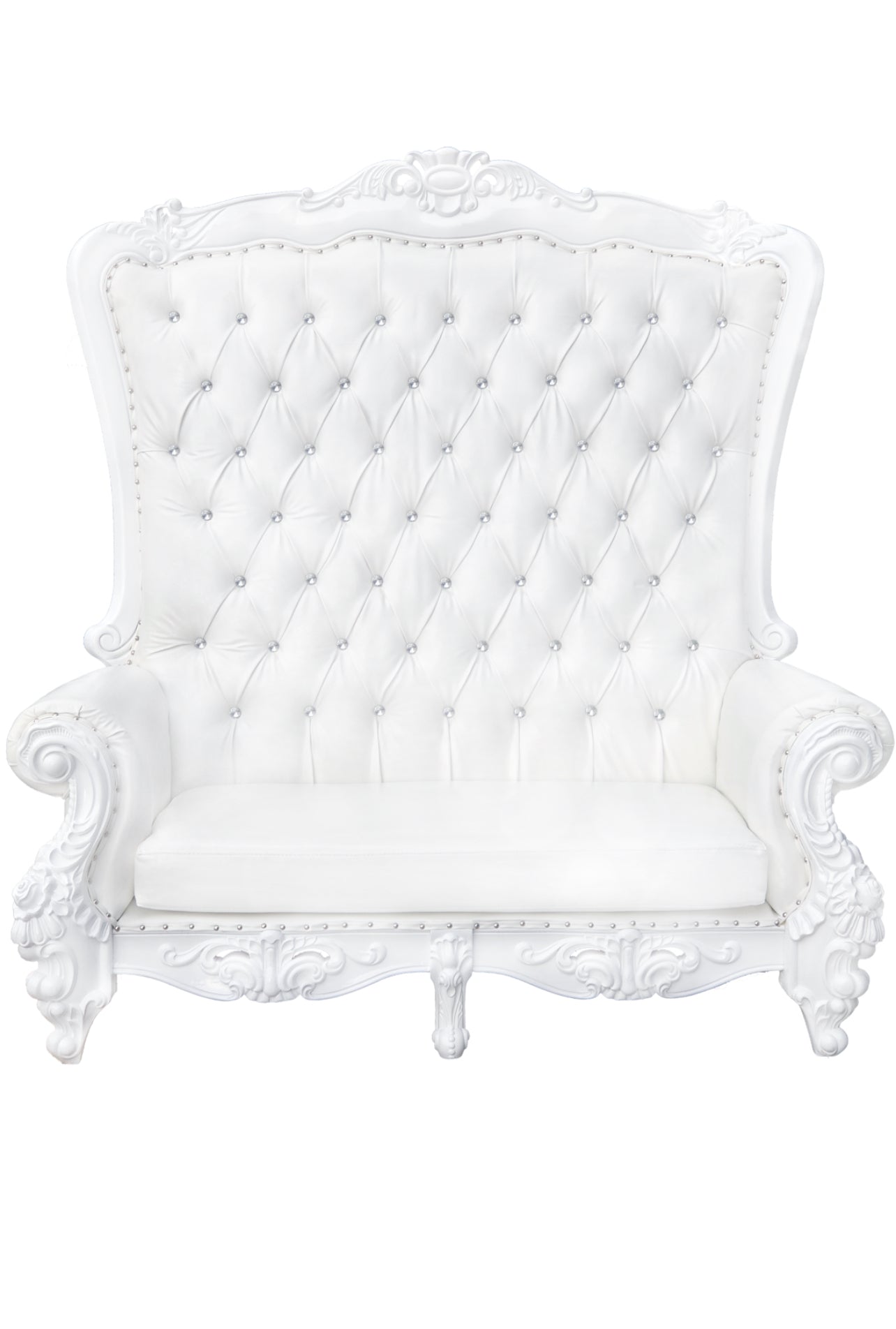Dual White Throne Chair