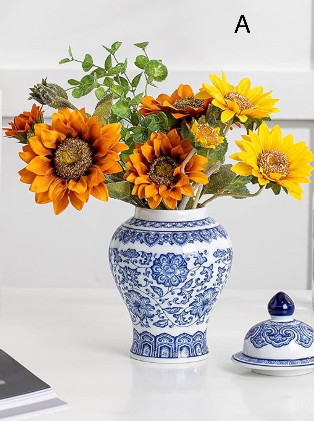 Blue and White Ceramic Chinoiserie Vases