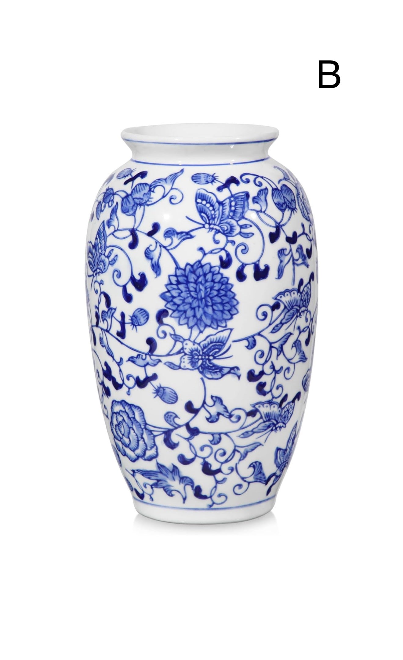 Blue and White Ceramic Chinoiserie Vases