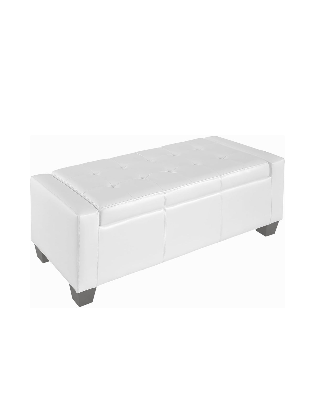White Leather Bench