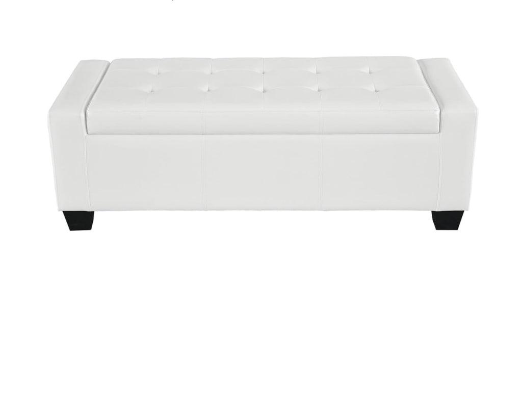 White Leather Bench