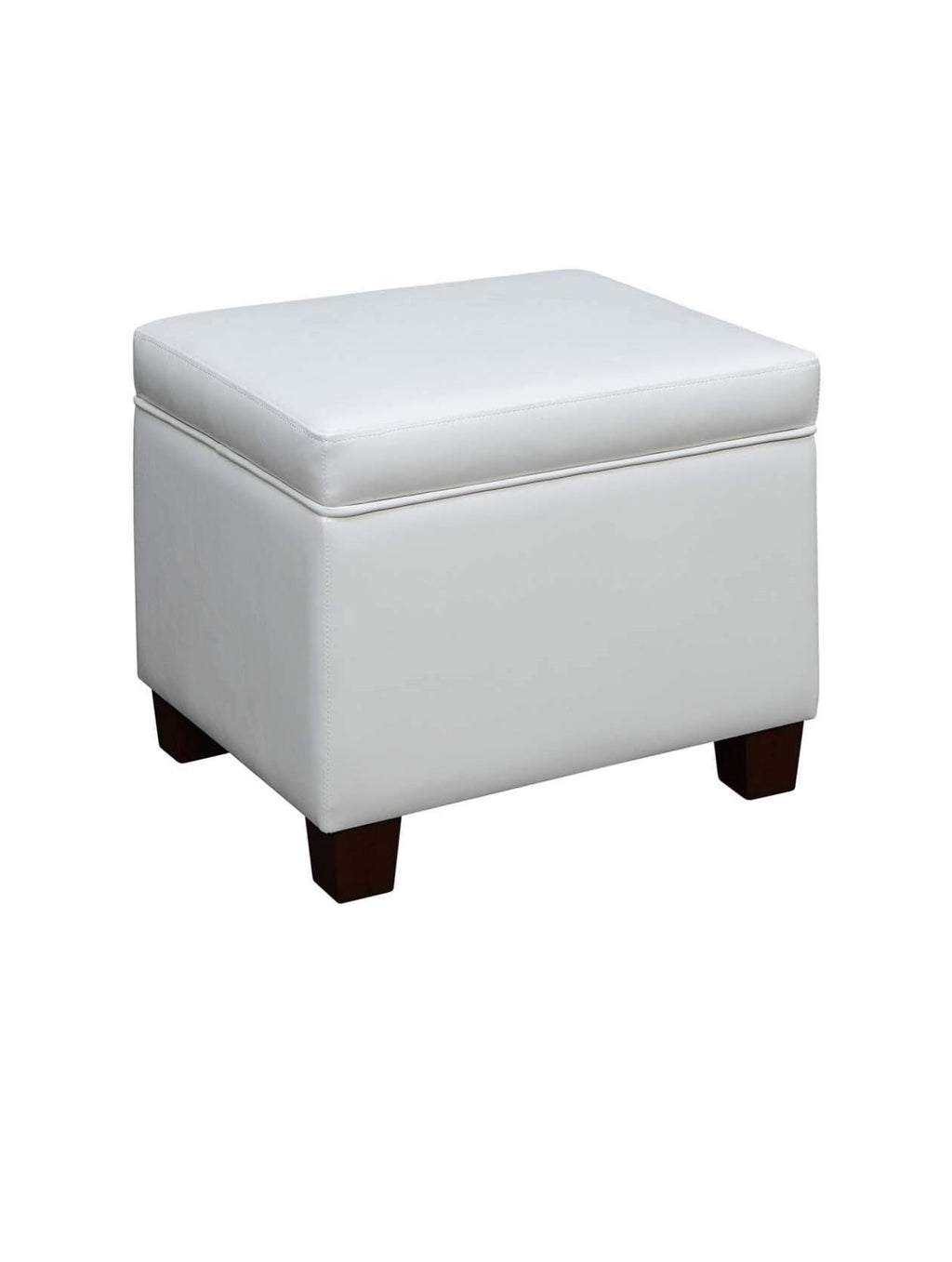 White Leather Ottoman