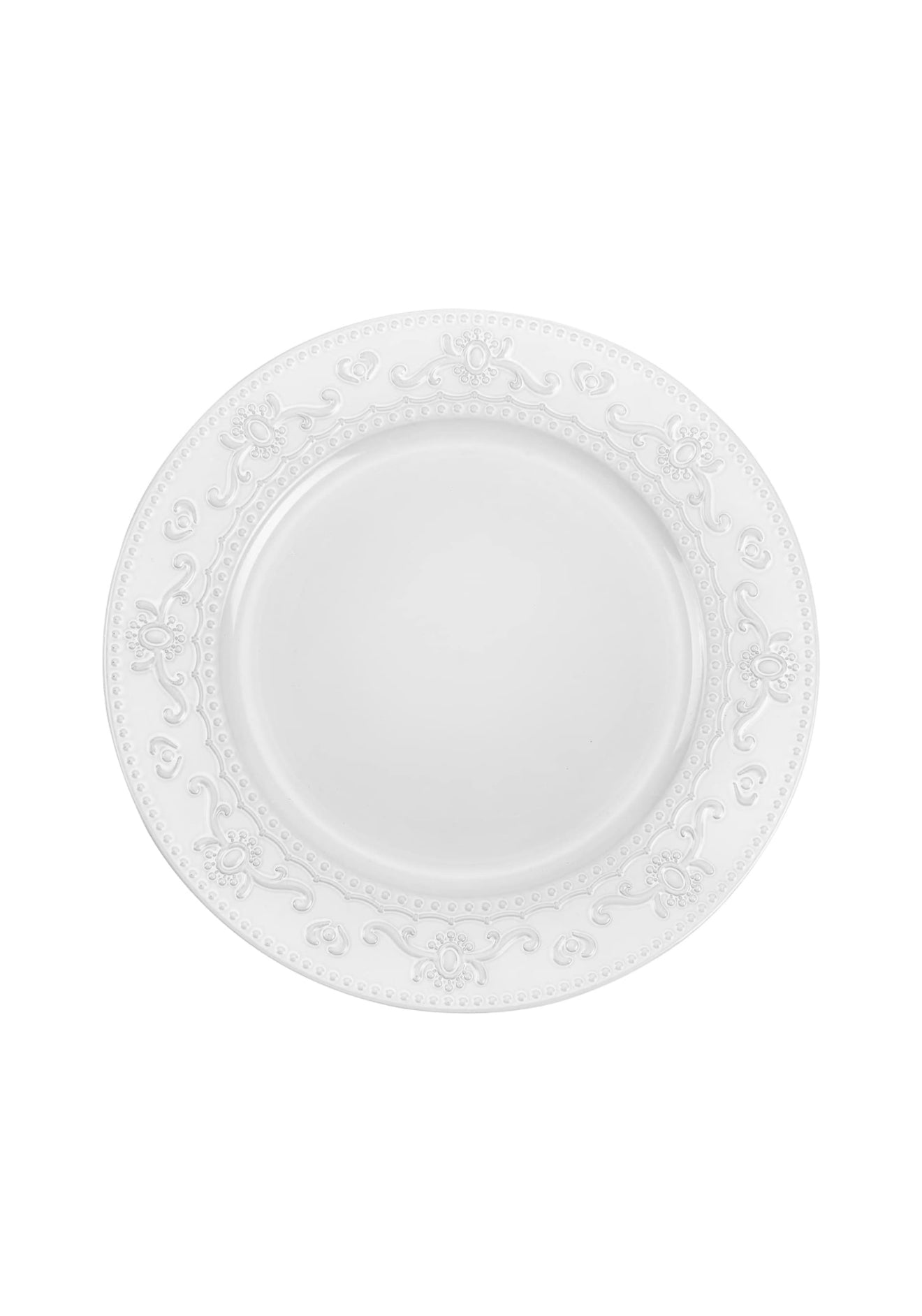 White Floral Charger Plate