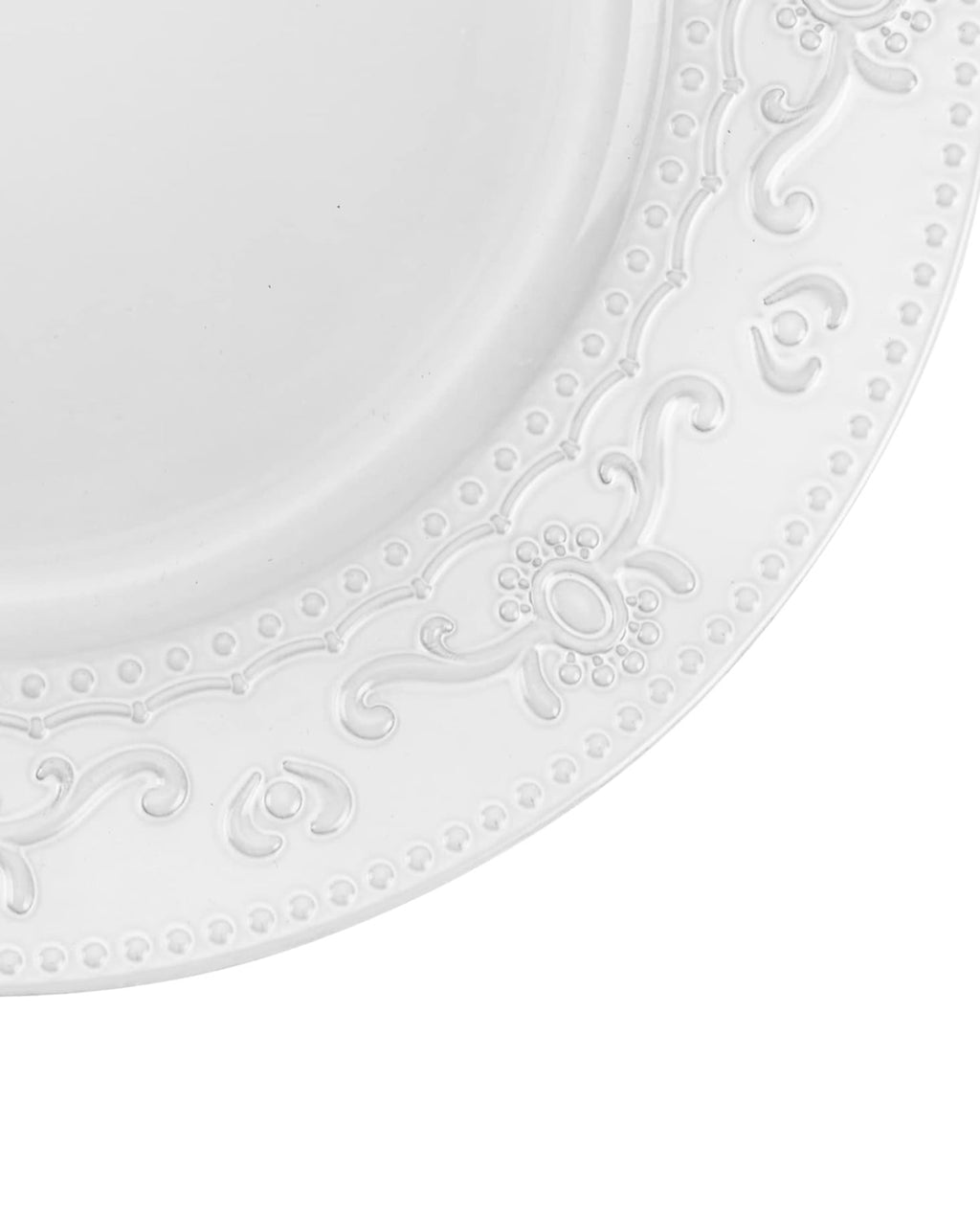 White Floral Charger Plate