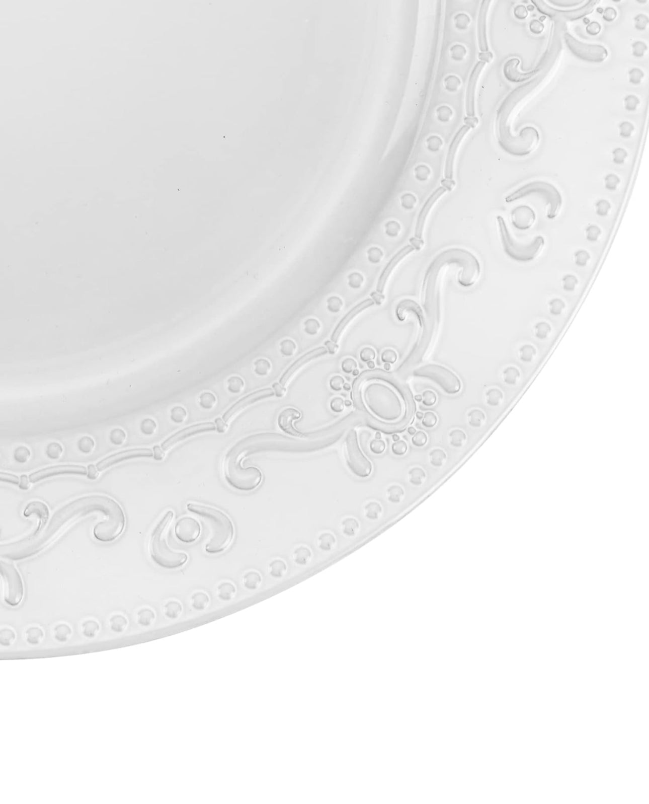 White Floral Charger Plate