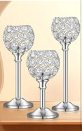 Silver Crystal Tea Light Candle Holder