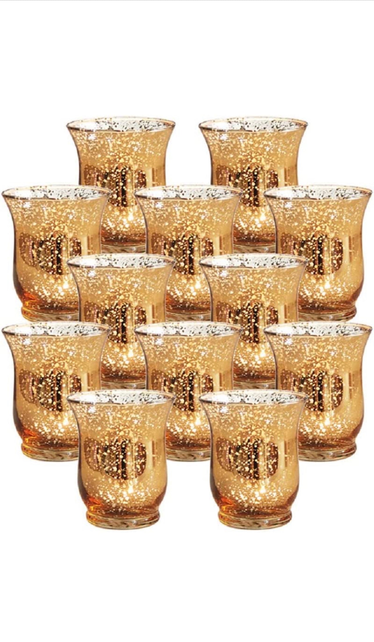 Votive Speckled Gold Candle Holders