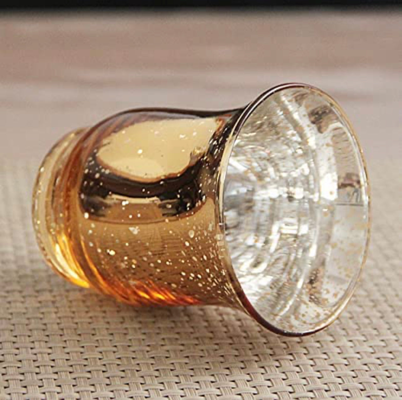 Votive Speckled Gold Candle Holders