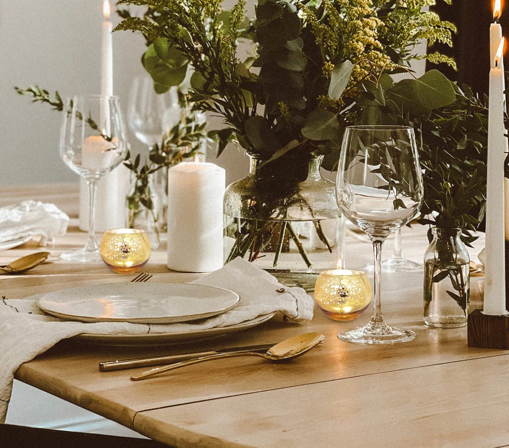 Gold Round Tea Light Candle Holders