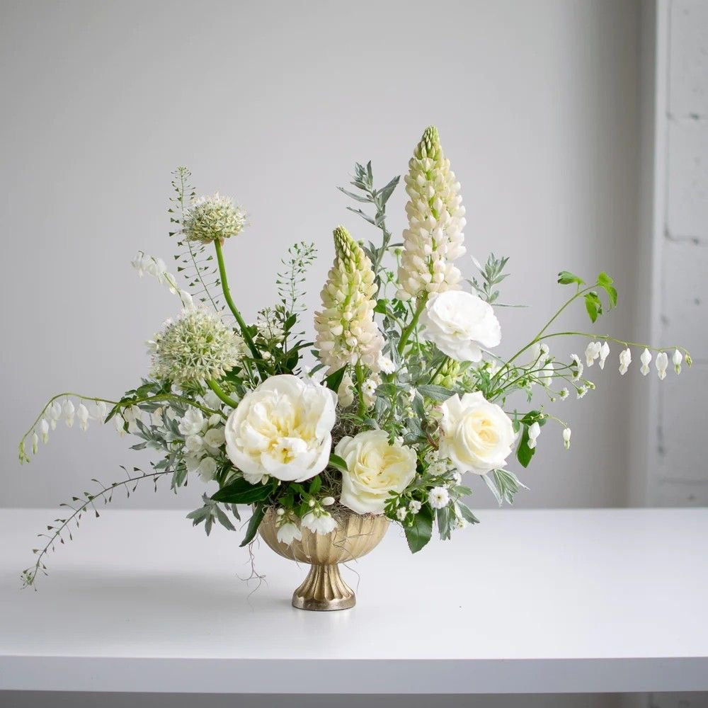 Metal Compote Vase