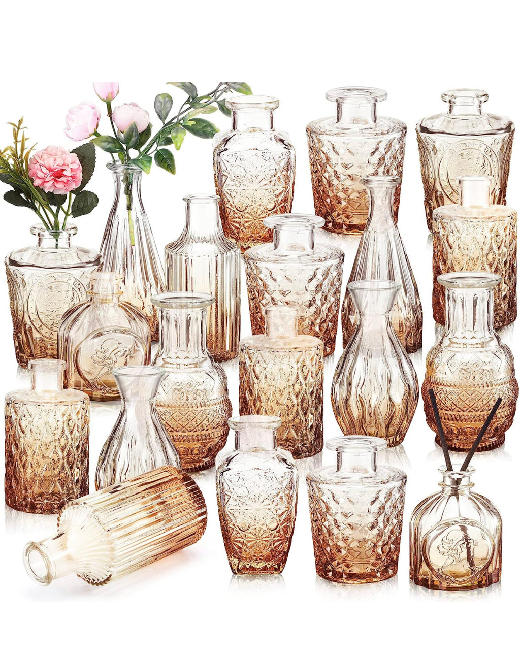 Amber Vintage Bud Vases