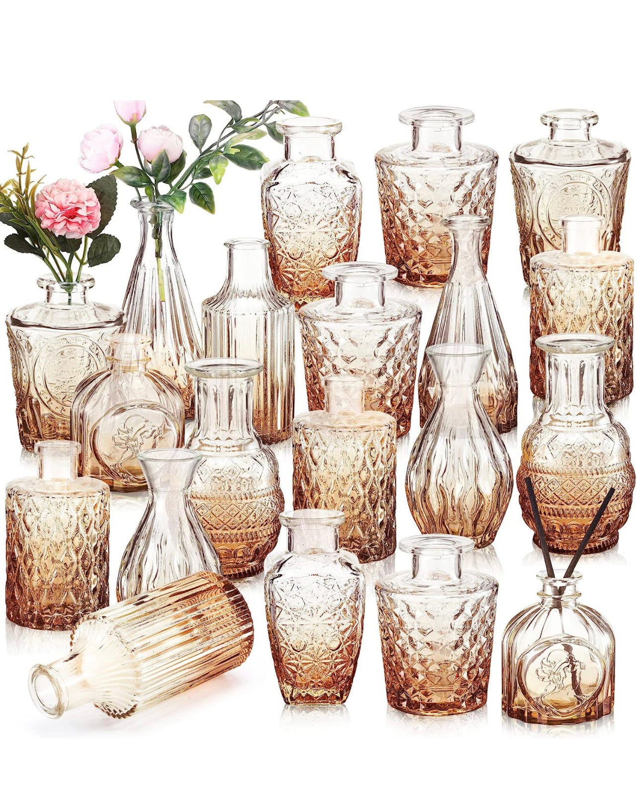Amber Vintage Bud Vases