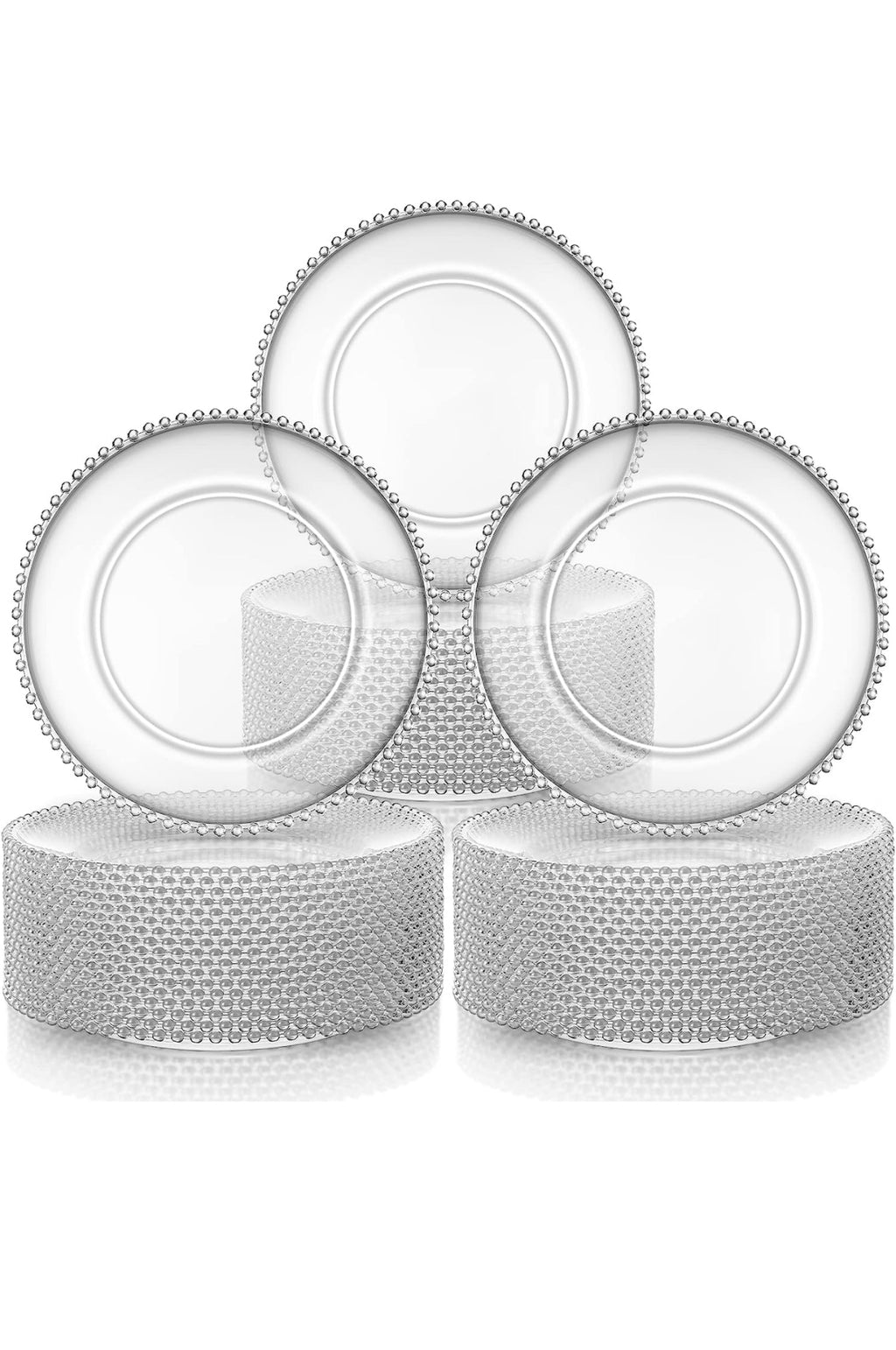 Clear Charger Plate With Beaded Rim