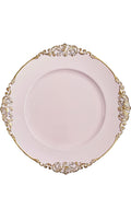 Pink and Gold Embossed Charger Plates