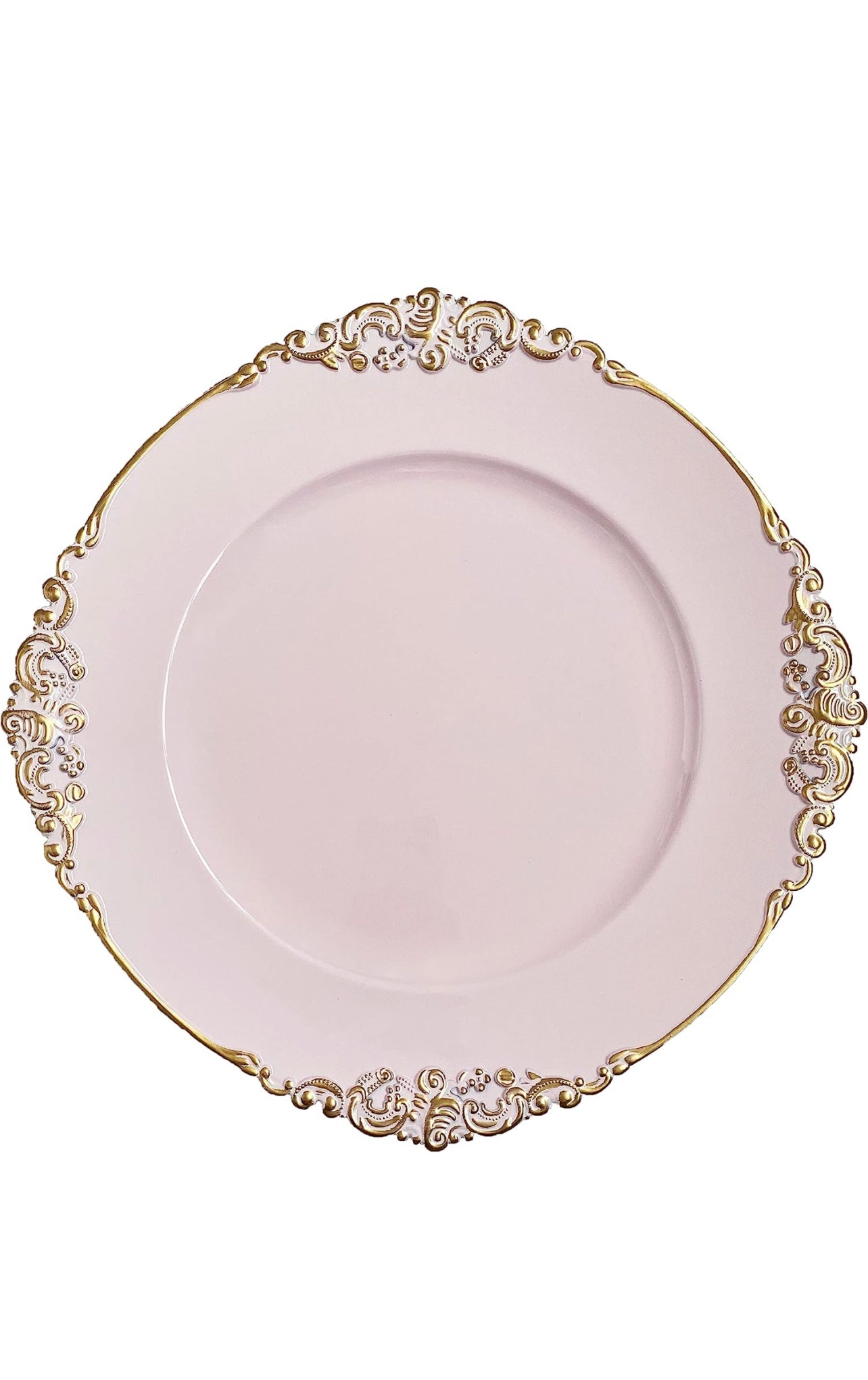 Pink and Gold Embossed Charger Plates