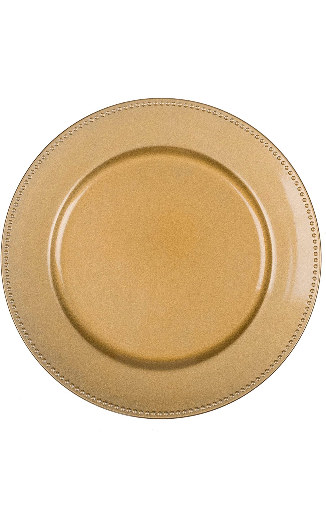 Gold Charger Plate With Beaded Rim