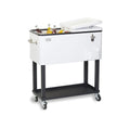 White Mobile Cooler Cart
