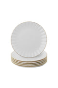 White Gold Rim Dinner and Salad Plate