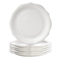 White Embossed Dinner and Salad Plate