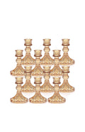 Gold Vintage Glass Taper Candlestick Holders