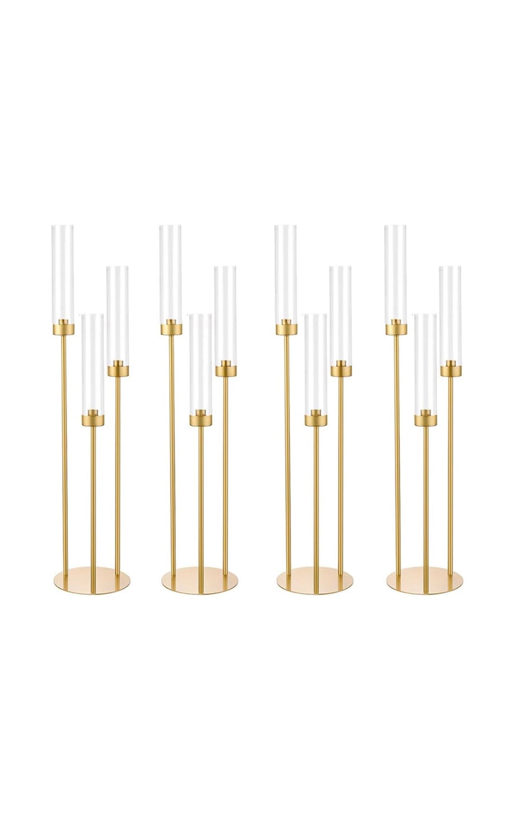 3 Arm Gold Candelabra with Shades