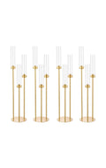 3 Arm Gold Candelabra with Shades