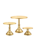 3 Piece Gold Pedestal Cake Stands