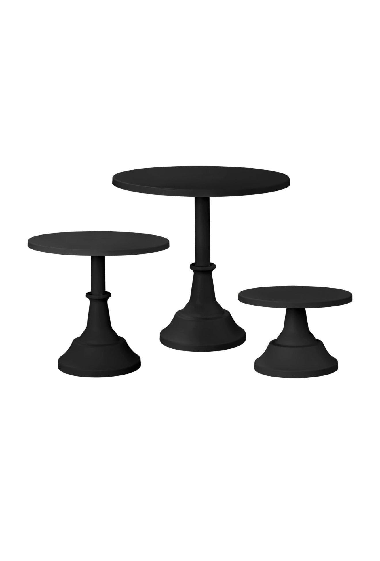 3 Piece Black Pedestal Cake Stands