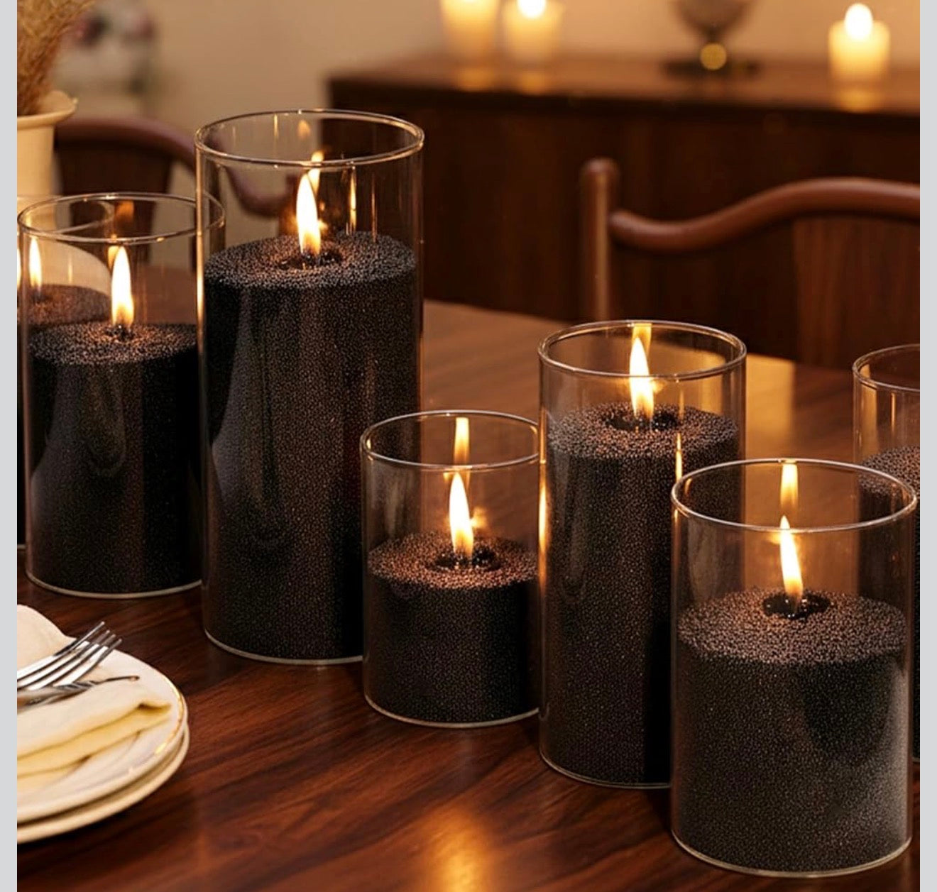 Pearled Sand Candles