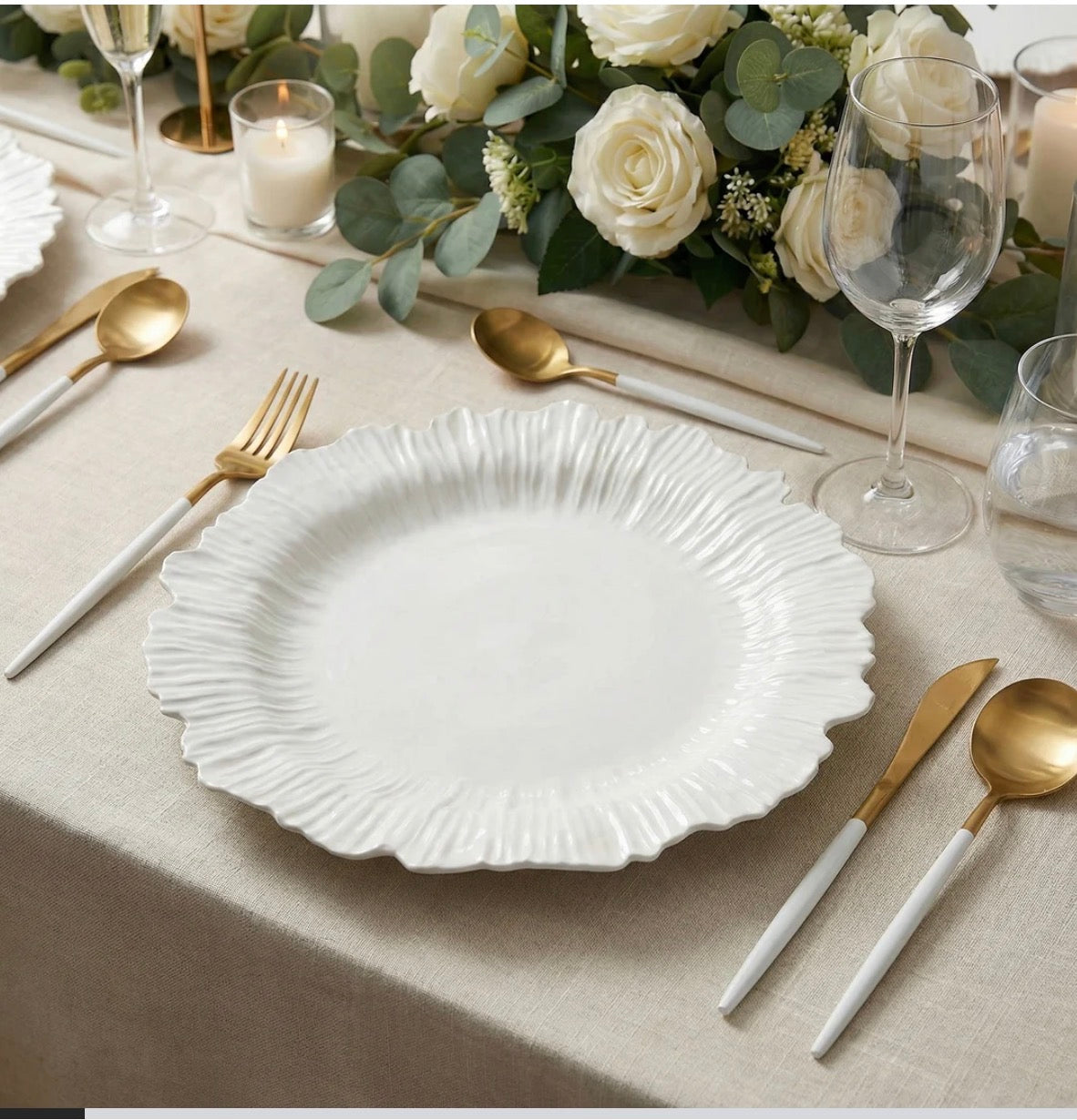 White Reef Charger Plate
