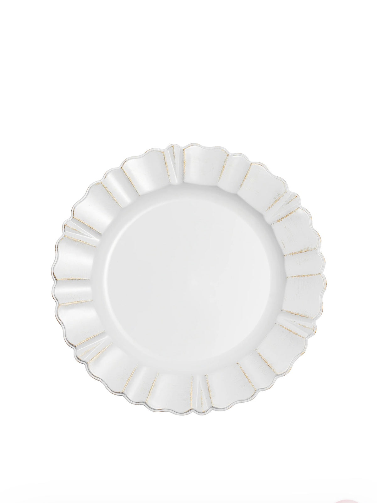 White Waved Scalloped Charger