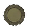 Olive Green Sunflower Rim Charger Plate