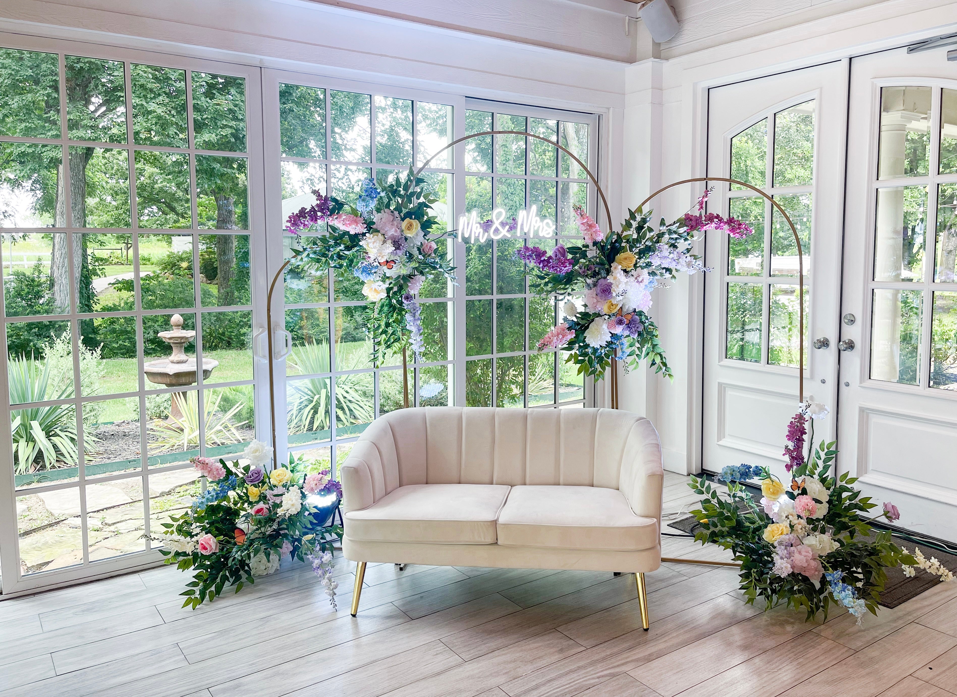 White Velvet Loveseat