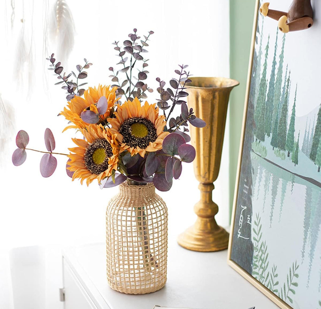Rattan Glass Vase