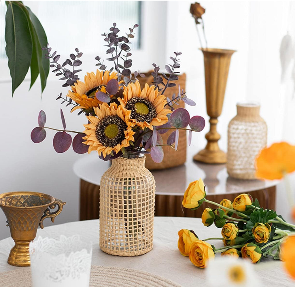 Rattan Glass Vase