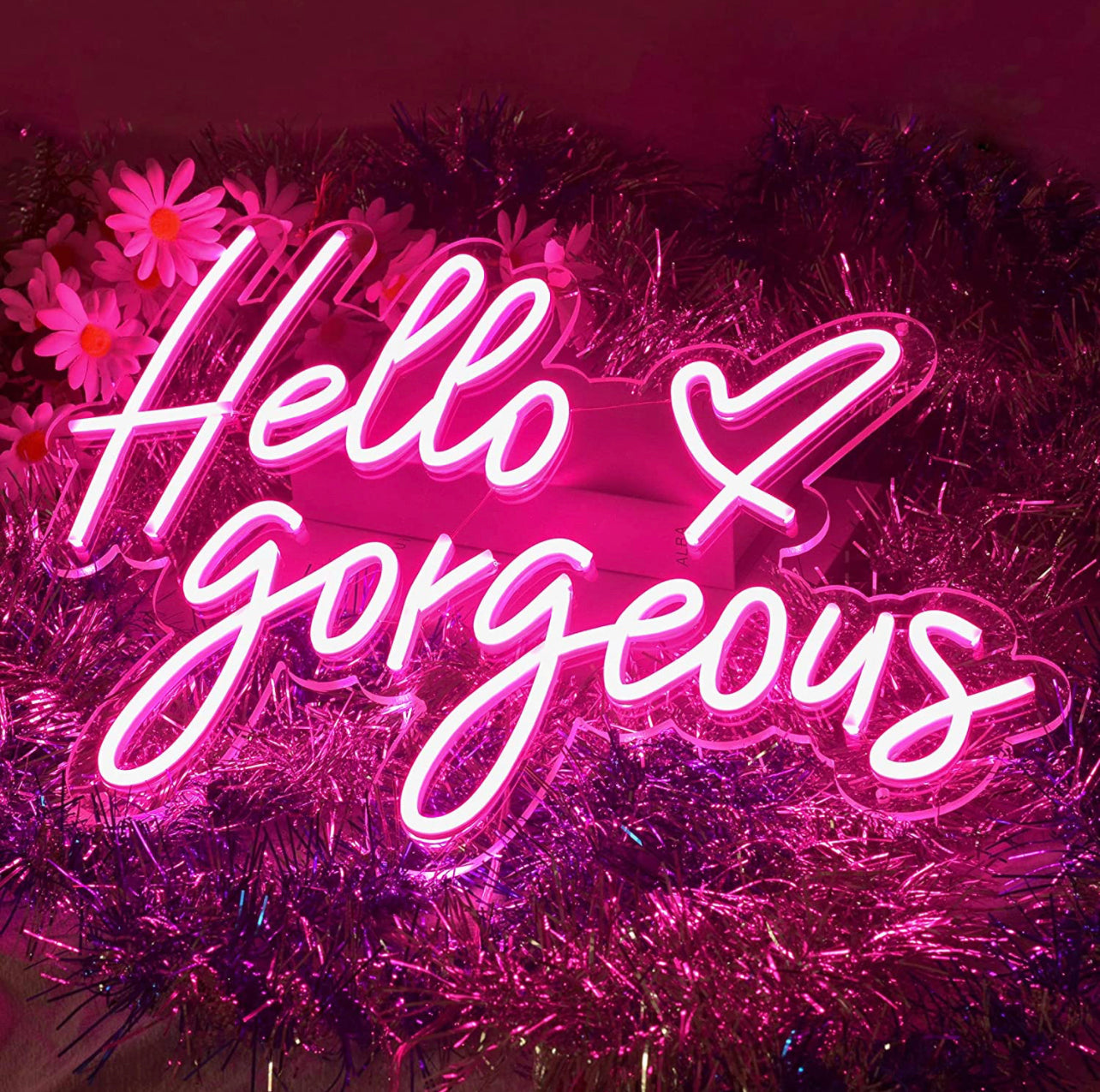 Hello Gorgeous Pink Neon Sign