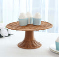 Rattan Wicker Pedestal Cake Stand